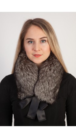 Silver fox fur collar - neck warmer